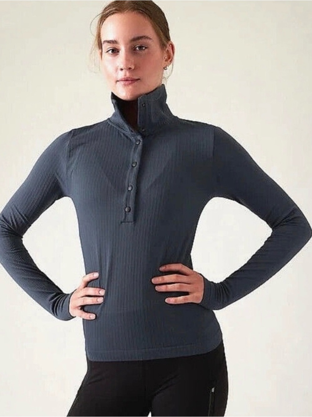 Athleta Flurry Seamless Henley Long Sleeve